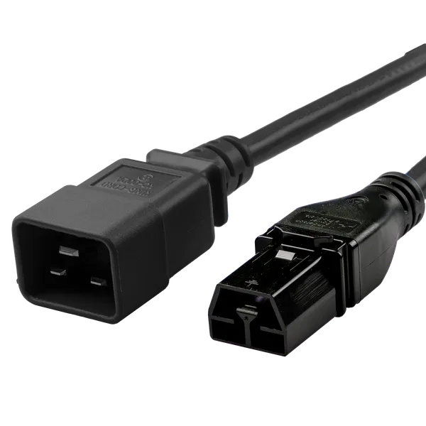 C20 to SDG400 12AWG SJT / 2.5mm H05VV-F 20A/250V 3M Black Power Cord