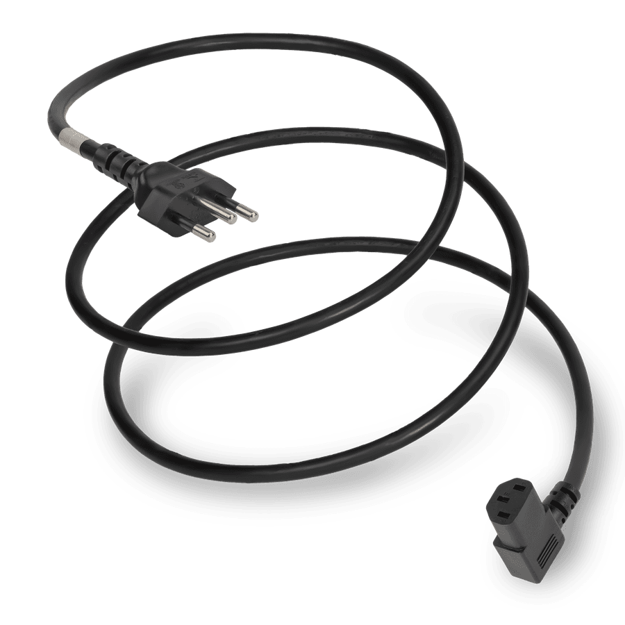 2.5M Black Type J Switzerland SEV1011 to IEC320 C13 Left Angle 10A 250V