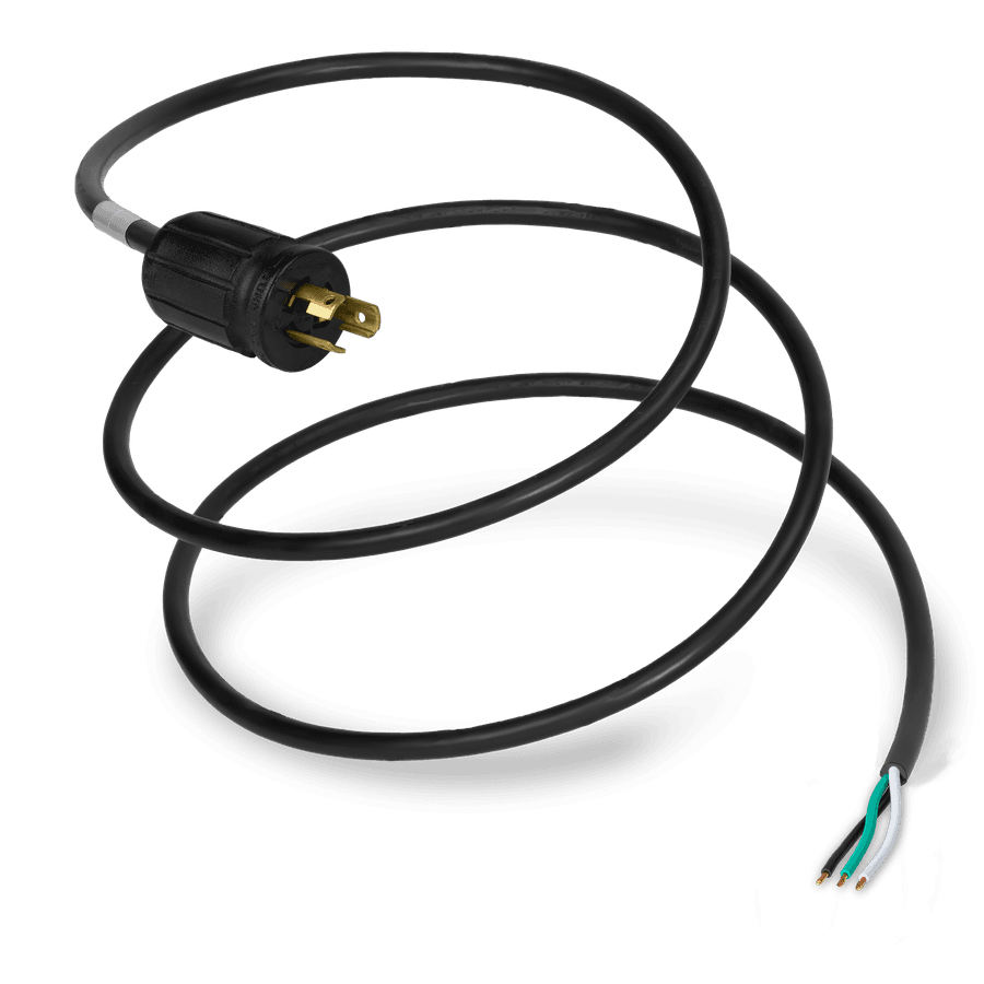 6FT Black NACC Power Whip NEMA L5-15P to Open Ended 2" ROJ 1/4" Strip 15A 125V