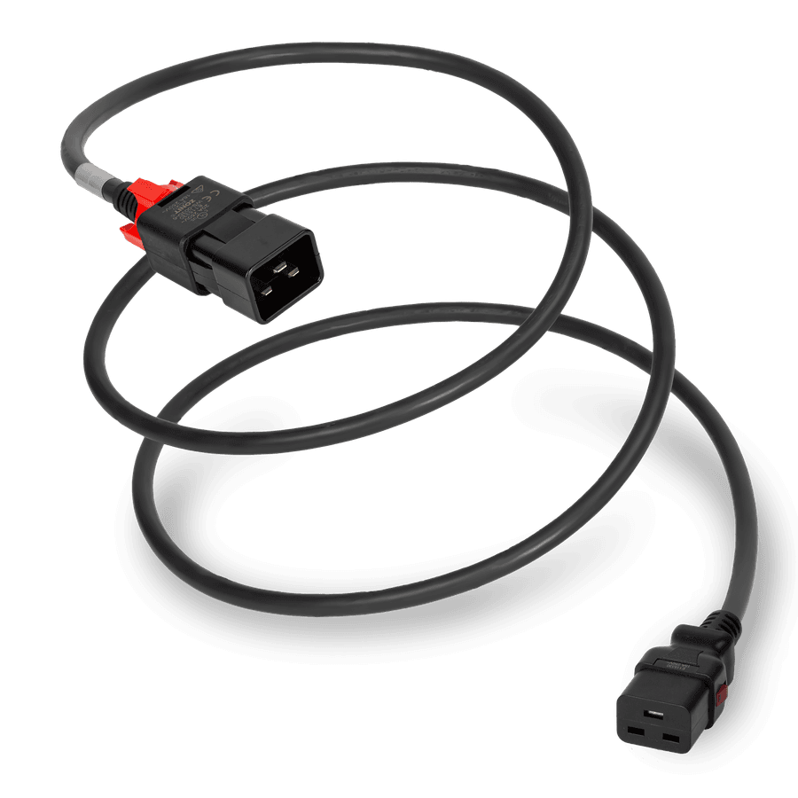 zLock-zC20-12-aC19-0.6m - zLock Power Cord, Locking C20 to Locking C19, 12AWG x 0.6Meter, BLACK
