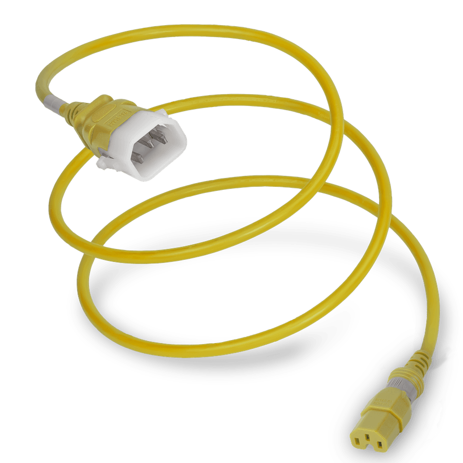 P-Lock C14 to S-Lock C15, 14 AWG SJT, 15A/250V, 10FT Yellow Dual-Lock Power Cord