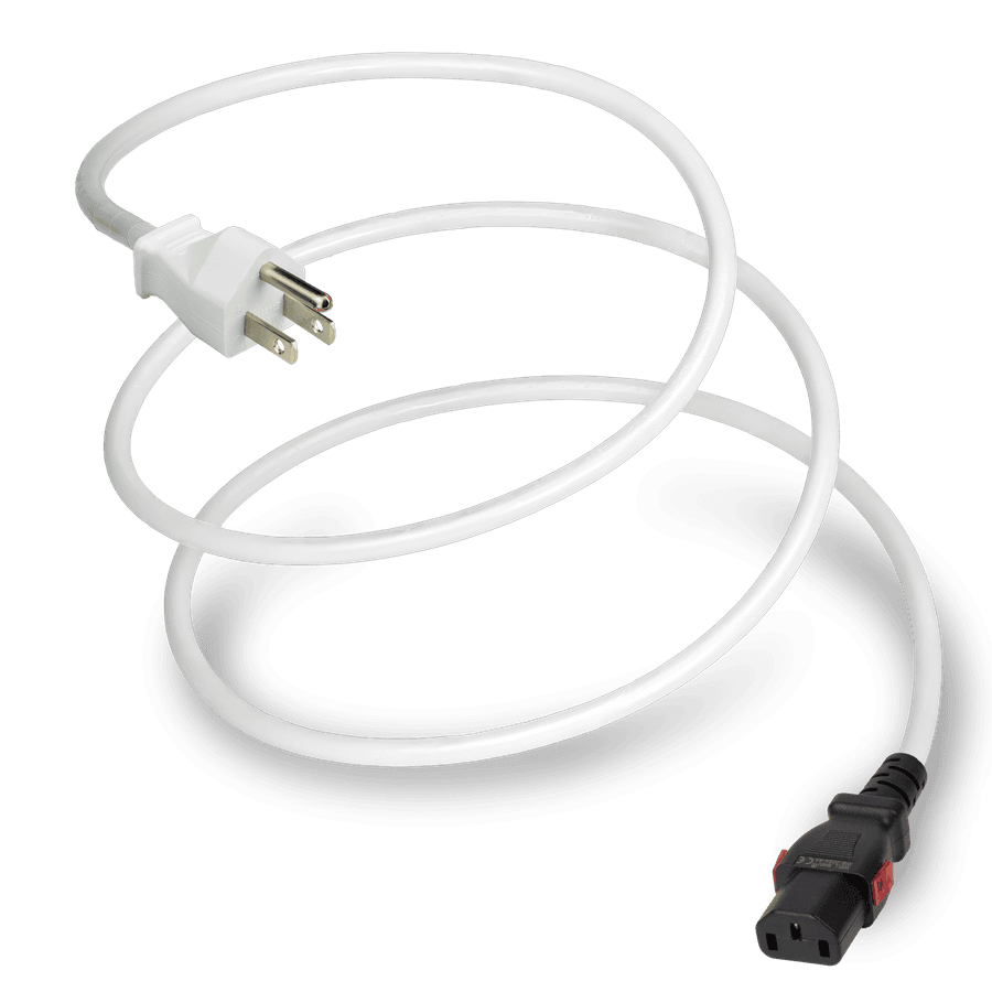 12FT White A-Lock NEMA 5-15P to IEC320 C13 Universal Locking 15A 125V