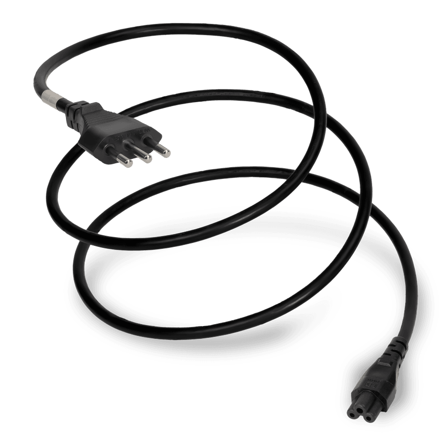 6FT Black Type L Italy CEI23-16/VII to IEC320 C5 2.5A 250V