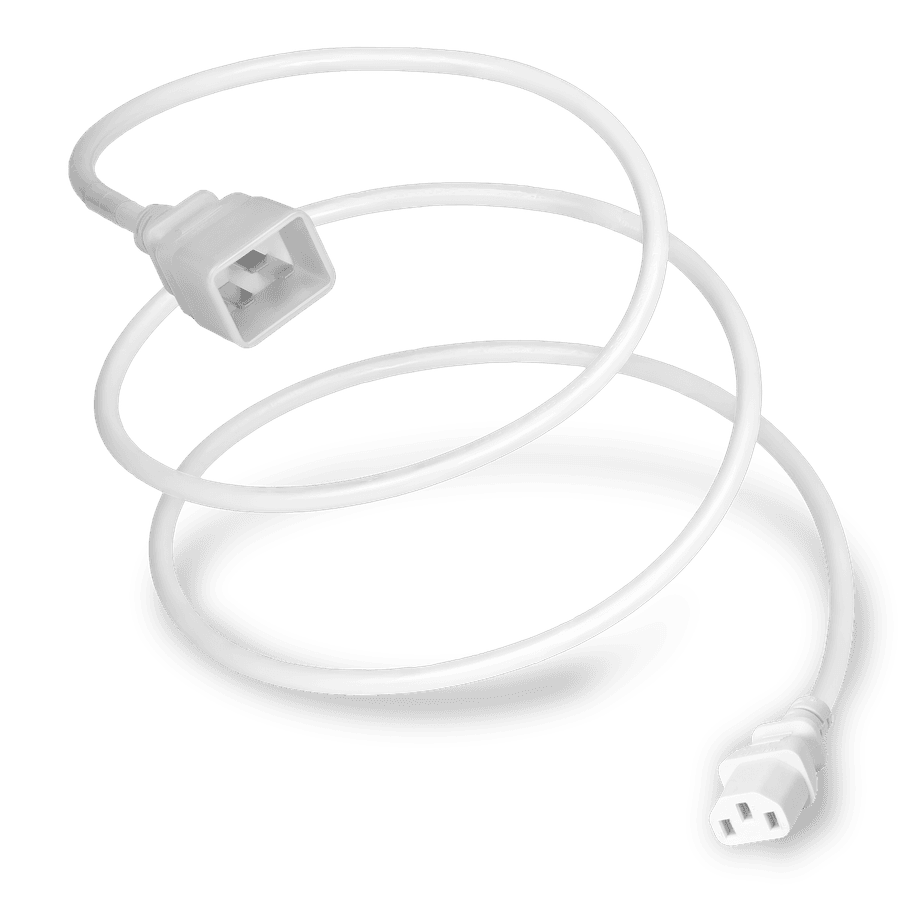Plug (Male) : IEC 60320 C20 Connector (Female) : IEC 60320 C13 Color : White