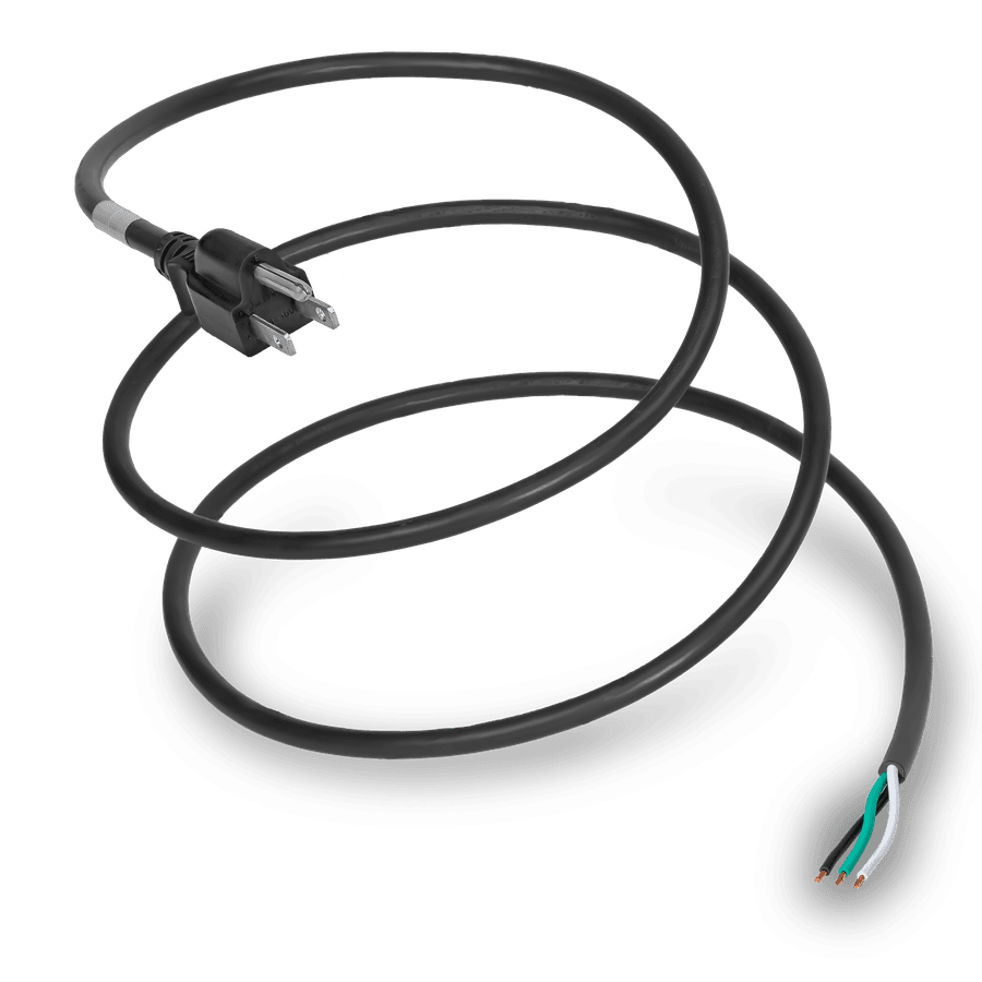 6FT Black NACC Power Whip NEMA 5-15P to Open Ended 2" ROJ 1/4" Strip 13A 125V