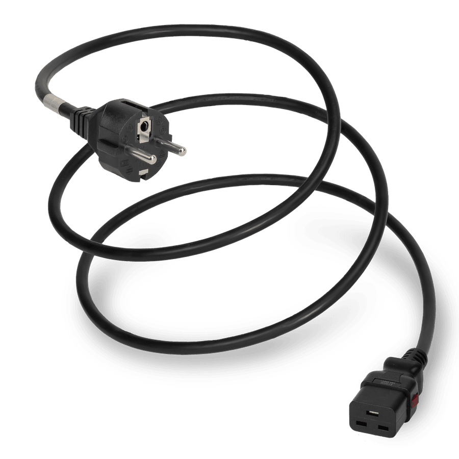 2.5M Black Standard European CEE7/7 to IEC320 C19 A-Lock 16A 250V