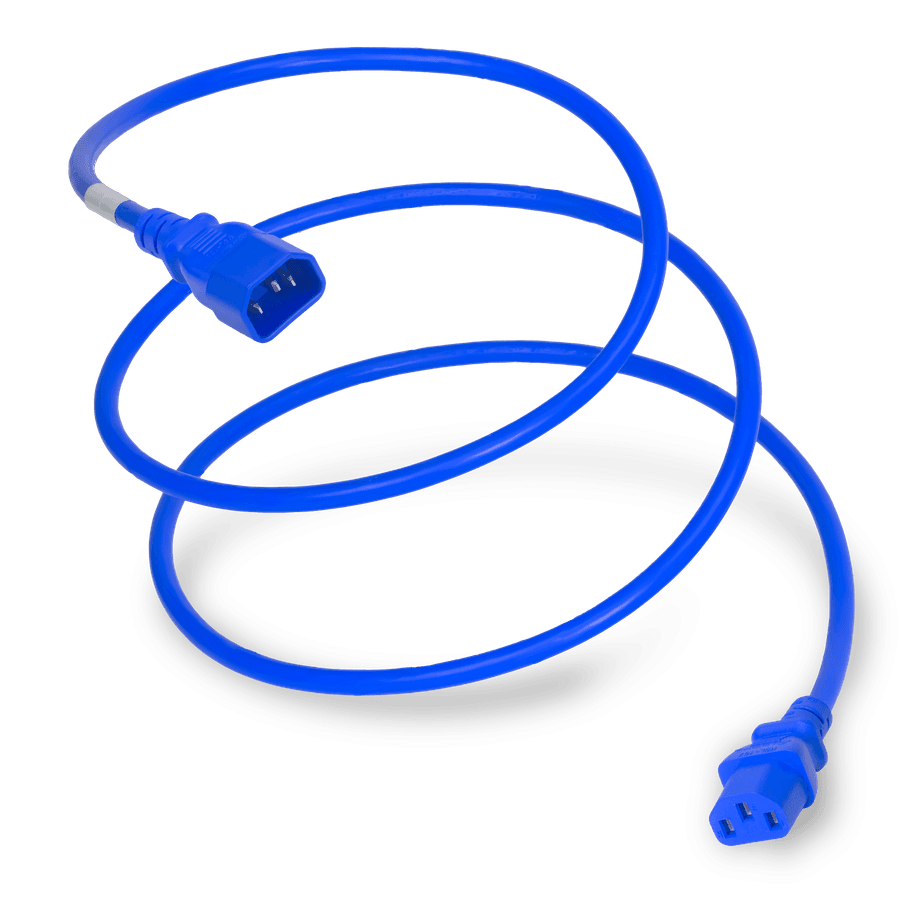 Plug (Male) : IEC 60320 C14 Connector (Female) : IEC 60320 C13 Color : Blue Cordage : 14awg-3c SJT