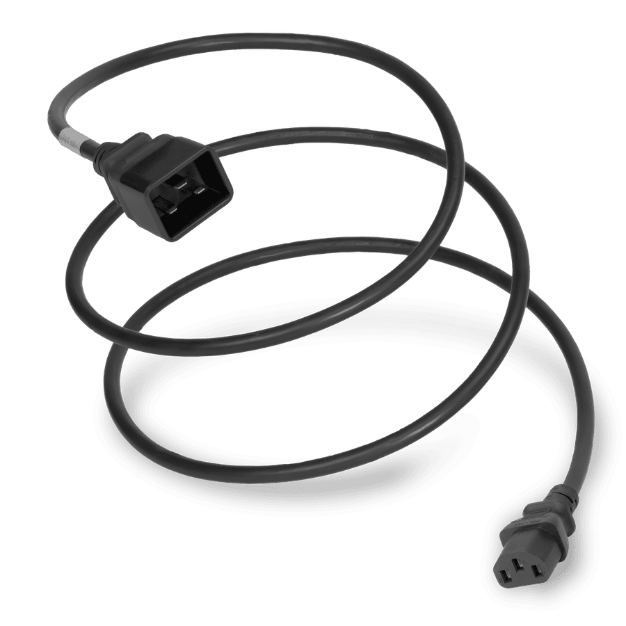 Plug (Male) : IEC 60320 C20 Connector (Female) : IEC 60320 C13 Color : Black