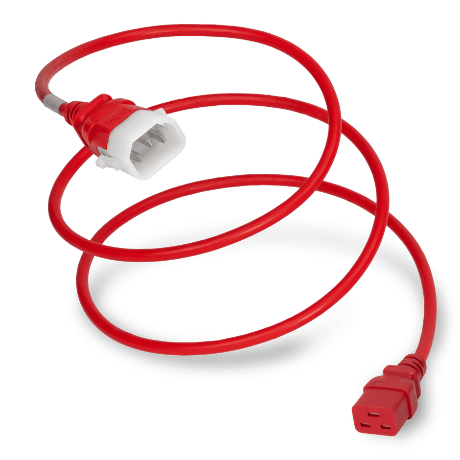 Plug (Male) : IEC 60320 C14 Locking (P-Lock) Connector (Female) : IEC 60320 C19 Color : Red