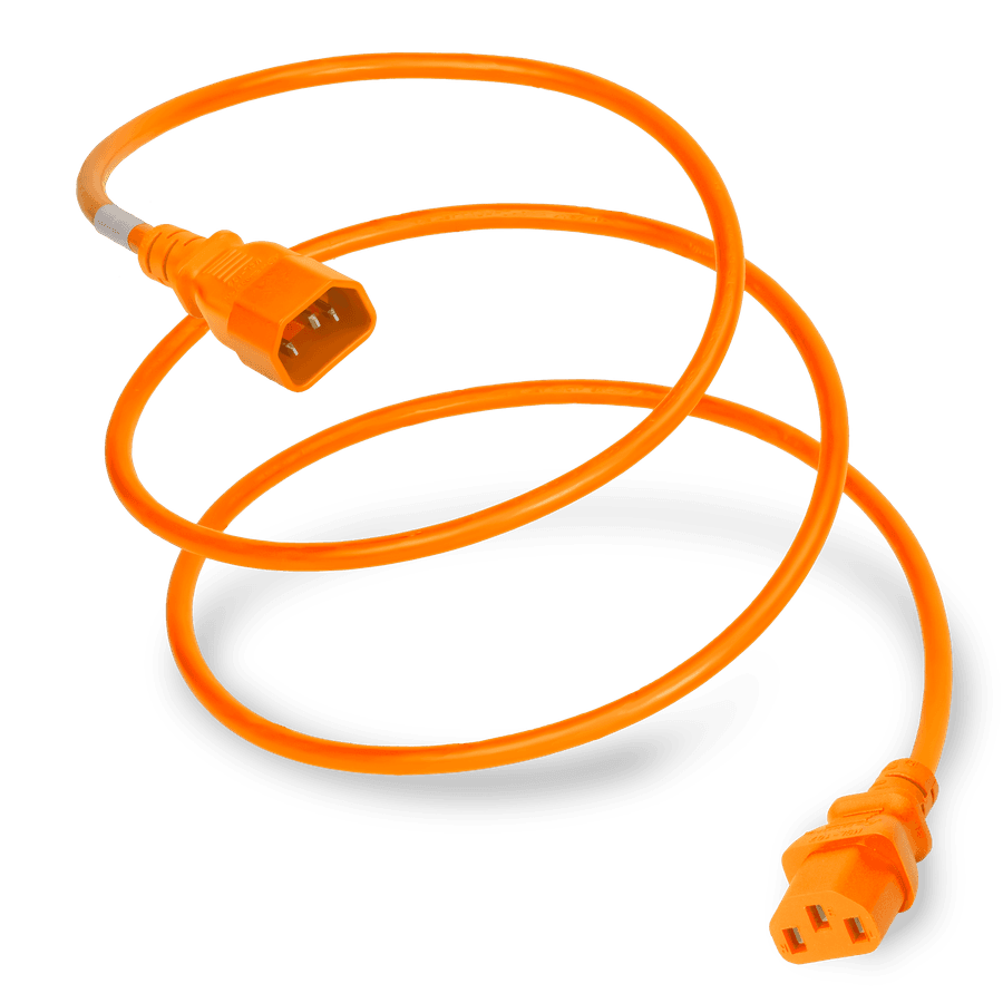 Plug (Male) : IEC 60320 C14 Connector (Female) : IEC 60320 C13 Color : Orange Cordage : 18awg-3c SJT