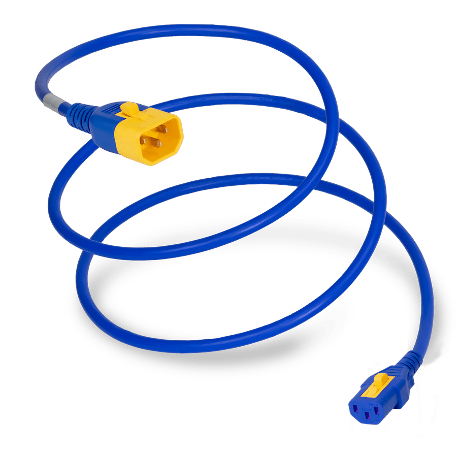 1.5FT Blue V-Lock IEC320 C14 Locking to IEC320 C13 Locking 10A 250V