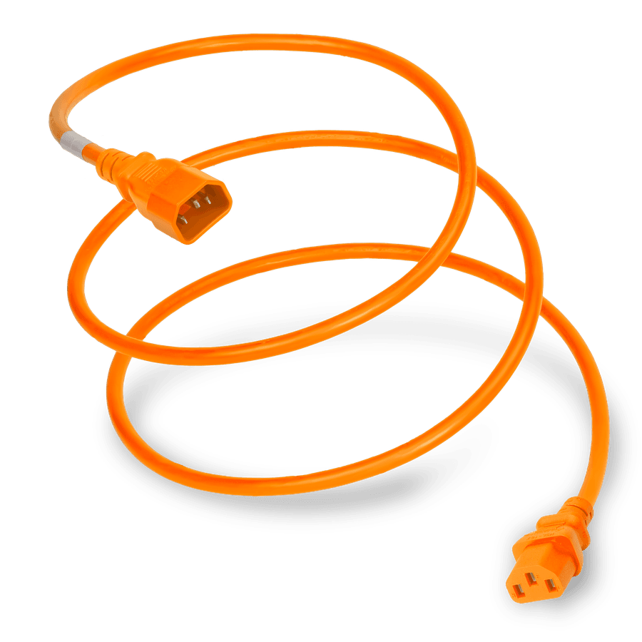 Plug (Male) : IEC 60320 C14 Connector (Female) : IEC 60320 C13 Color : Orange Cordage : 14awg-3c SJT
