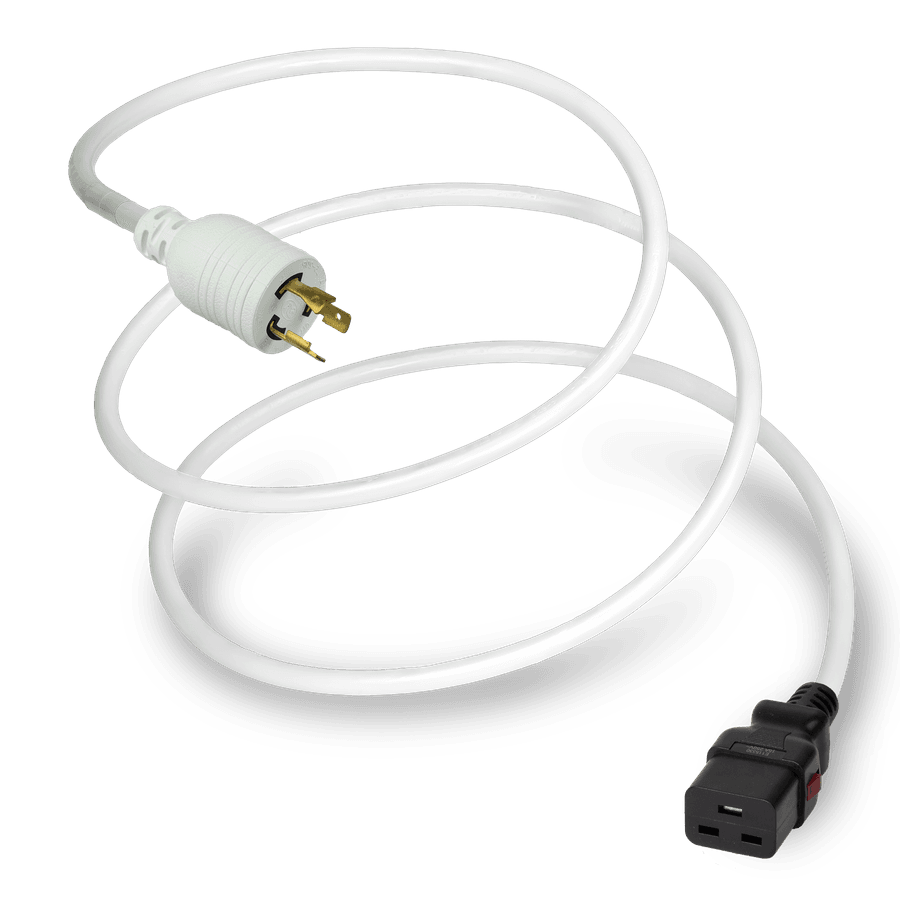 12FT White A-Lock NEMA L6-20P to IEC320 C19 Universal Locking 15A 250V