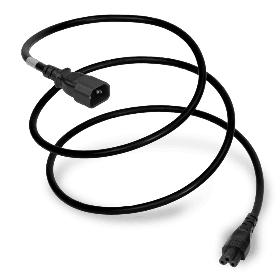 1FT Black Dual Rated - (17awg SVT @ 7A/125V) & (0.75mm2 @ 2.5A 250V) IEC320 C14 to IEC320 C5 2.5A 250V