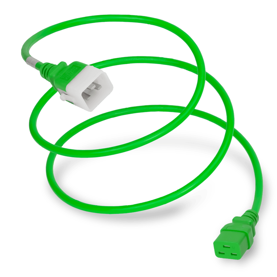 Plug (Male) : IEC 60320 C20 Locking (P-Lock) Connector (Female) : IEC 60320 C19 Color : Green