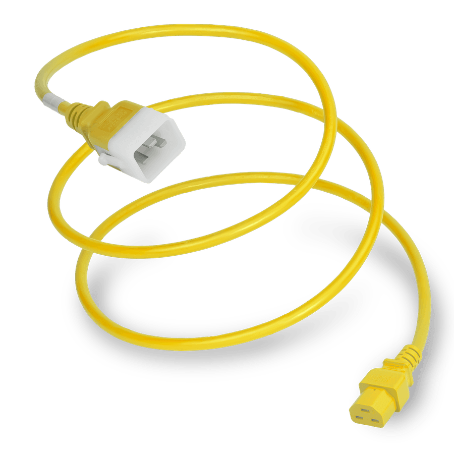 3FT P-Lock C20 to C21, 20A 250V, Yellow Power Cord