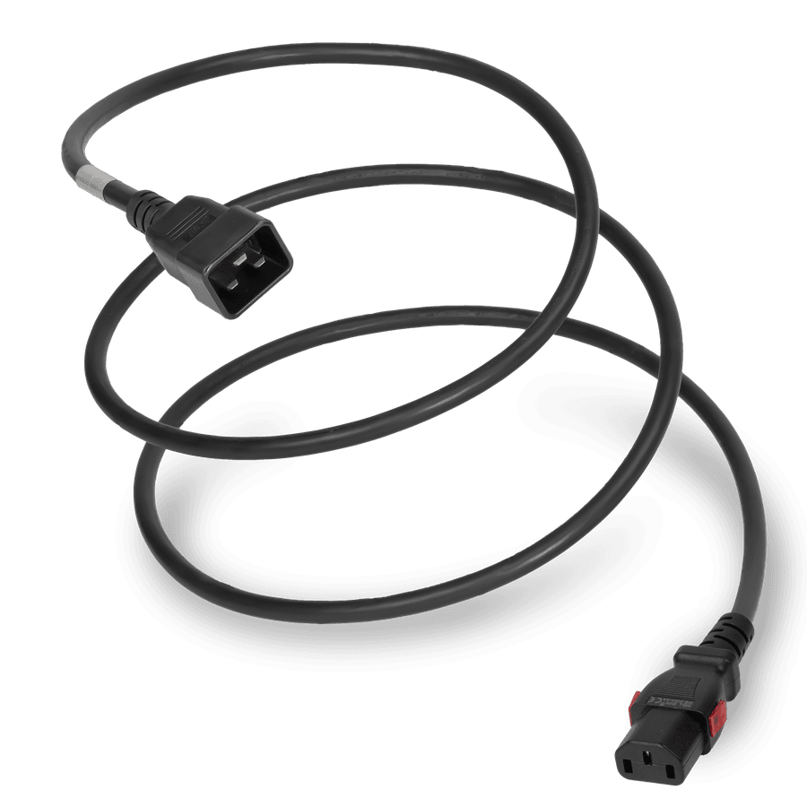 6FT Black A-Lock IEC320 C20 to IEC320 C13 Universal Locking 15A 250V