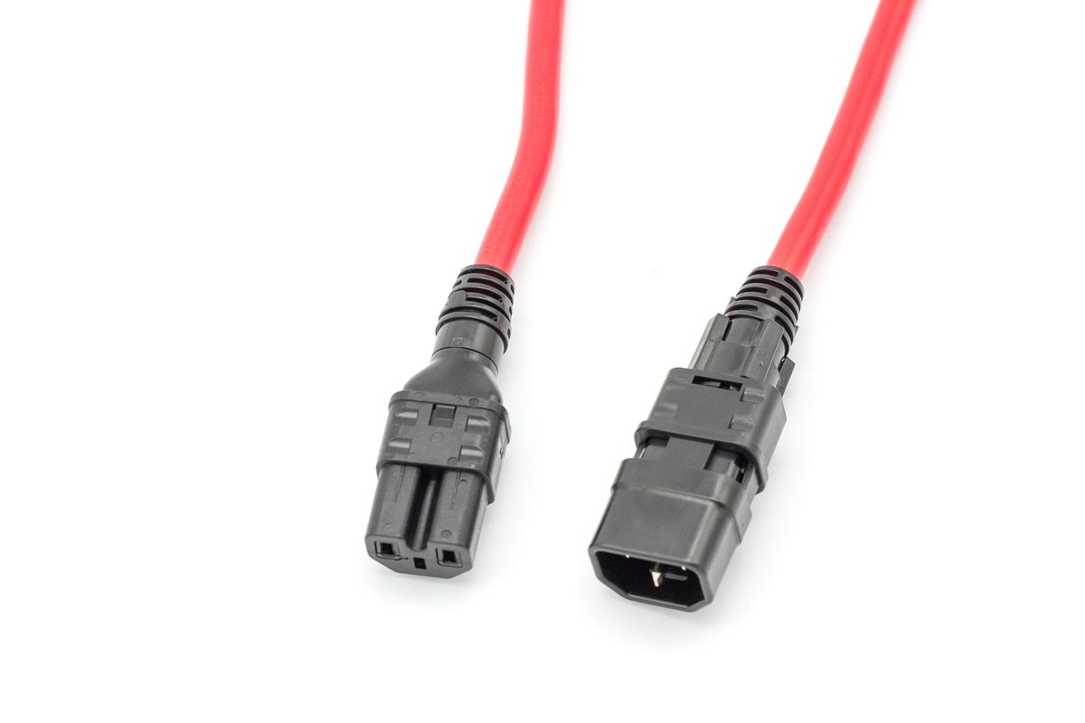 Zonit Z-Lock+ zC14 to zC15 locking power cord, red
