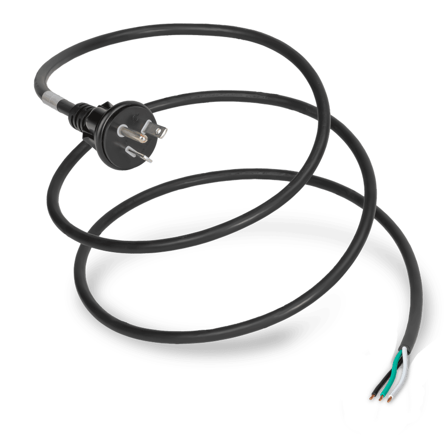 10FT Black NACC Power Whip NEMA 6-20P to Open Ended 2" ROJ 1/4" Strip 20A 250V