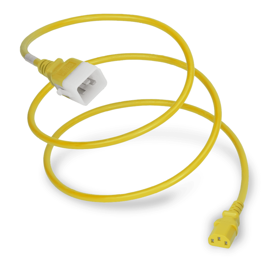 Plug (Male) : IEC 60320 C20 Locking (P-Lock) Connector (Female) : IEC 60320 C13 Color : Yellow