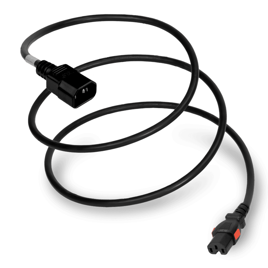 3FT Black A-Lock IEC320 C14  to IEC320 C15 Universal Locking 15A 250V