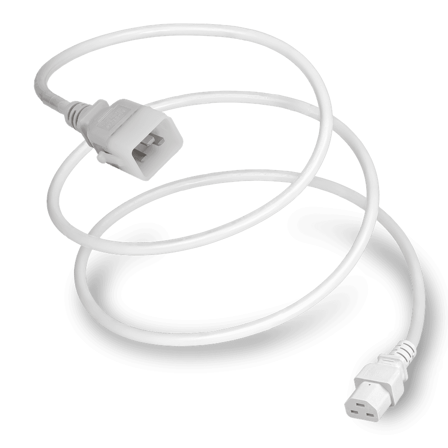4FT P-LOCK C20 C21 20A 250V Power Cord - WHITE