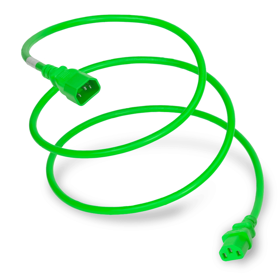 Plug (Male) : IEC 60320 C14 Connector (Female) : IEC 60320 C13 Color : Green Cordage : 14awg-3c SJT