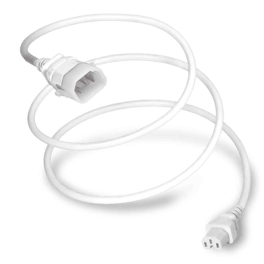 Plug (Male) : IEC 60320 C14 Locking (P-Lock) Connector (Female) : IEC 60320 C15 Color : White