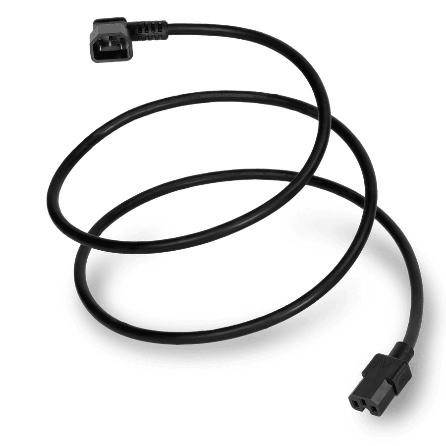 1FT Black High Temp IEC320 C14 Left Angle to IEC320 C15 15A 250V