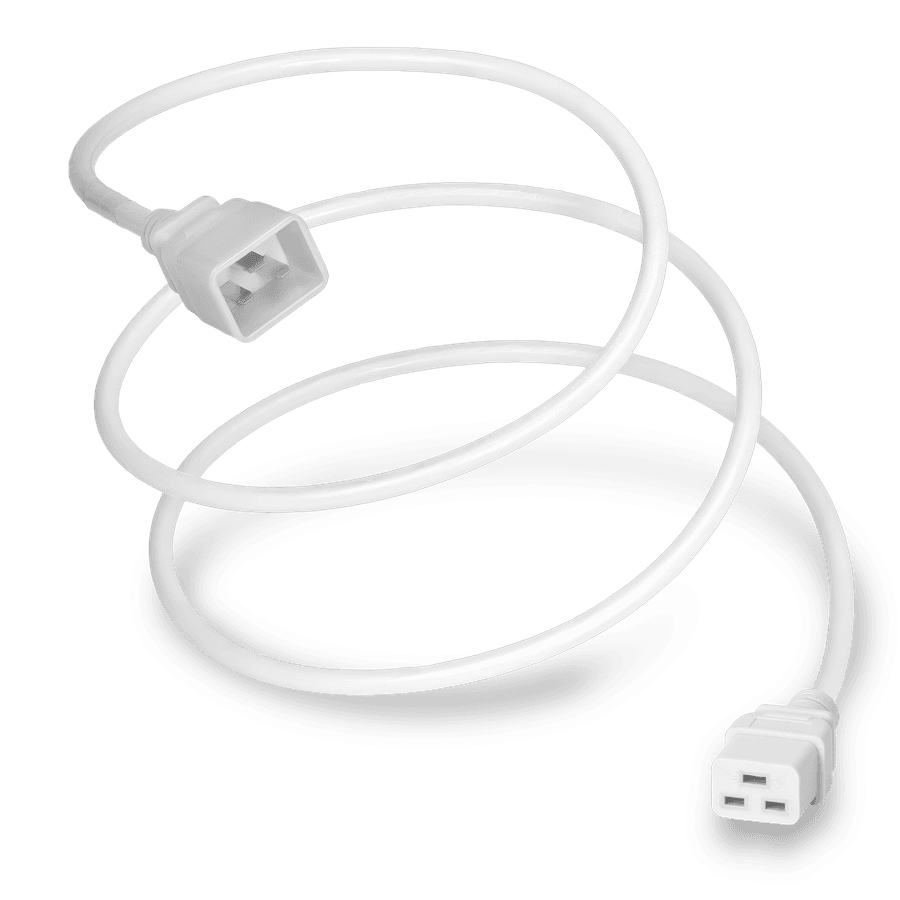 Plug (Male) : IEC 60320 C20 Connector (Female) : IEC 60320 C19 Color : White