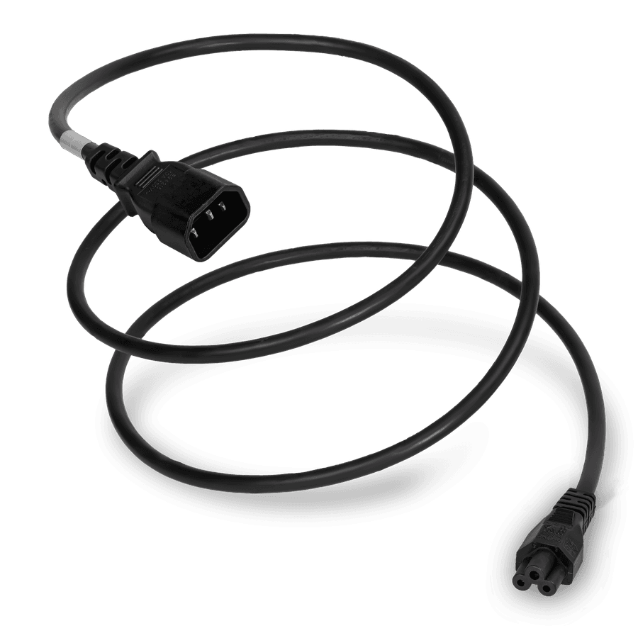3FT Black Dual Rated - (17awg SVT @ 7A/125V) & (0.75mm2 @ 2.5A 250V) IEC320 C14 to IEC320 C5 2.5A 250V