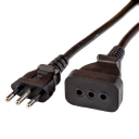 10ft 3m italy cei2350 10a 250v extension cord black front.png