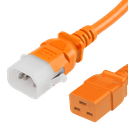 3FT Orange Secure-Lock/P-Lock IEC320 C14 Locking to IEC320 C19 15A 250V
