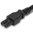 1FT Black Lamp Cable IEC320 C14 to IEC320 C7 7A 125V