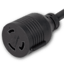 1FT Black Adapter NEMA L6-20P to NEMA L6-30R 20A 250V
