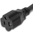 1FT Black Adapter NEMA L5-20P to NEMA 5-15/20R (T-SLOT) 20A 125V