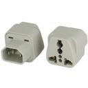 Adapter, IEC60320 C14 to UNIVERSAL, WHITE, 10A 125/250Vac, Approvals: CE for Euro/US