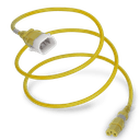 P-Lock C14 to S-Lock C15, 14 AWG SJT, 15A/250V, 10FT Yellow Dual-Lock Power Cord
