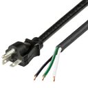 10FT Black NACC Power Whip NEMA 6-20P to Open Ended 2" ROJ 1/4" Strip 20A 250V