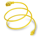 8FT Yellow Standard IEC320 C14 Left Angled to IEC320 C13 10A 250V