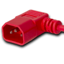 8FT Red Standard IEC320 C14 Left Angled to IEC320 C13 10A 250V