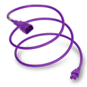 1FT Purple High Temp IEC320 C14 to IEC320 C15 15A 250V