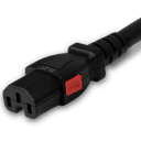 3FT Black A-Lock IEC320 C14  to IEC320 C15 Universal Locking 15A 250V