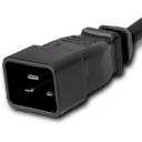 1FT Black LSZH Cordage IEC320 C20 to IEC320 C19 15A 250V