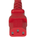 Global C14 to C13, 10A/250V 1FT Red Power Cord, cULus, KC, CE, ENEC, VDE, SAA, PSE, CCC Approvals