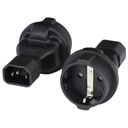 Adapter IEC 60320 C14 to Schuko 10A 250V BLACK