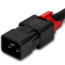 zLock-zC20-12-aC19-0.6m - zLock Power Cord, Locking C20 to Locking C19, 12AWG x 0.6Meter, BLACK