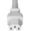 Global C14 to C15, 10A/250V 7FT White Power Cord, cULus, ENEC, VDE, PSE, UKCA, CE Approvals