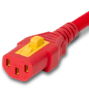 1.5FT Red V-Lock IEC320 C14 Locking to IEC320 C13 Locking 10A 250V