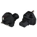 Adapter UK BS1363 Plug to IEC60320 C13 10A 250V - BLACK